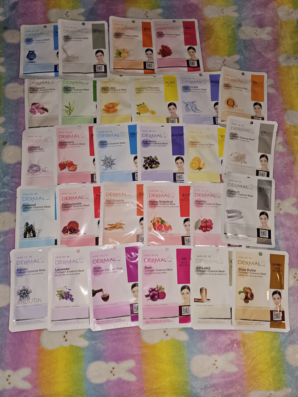 Sheet Face Mask Set — Assorted Pink and White Varieties